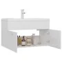 Möbel mit Waschbecken aus glänzendem weißem Ingenieurholz von vidaXL, Badezimmermöbel - Ref: Foro24-3071285, Preis: 210,87 €,...