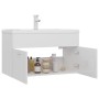 Möbel mit Waschbecken aus glänzendem weißem Ingenieurholz von vidaXL, Badezimmermöbel - Ref: Foro24-3071285, Preis: 227,40 €,...