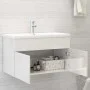 Möbel mit Waschbecken aus glänzendem weißem Ingenieurholz von vidaXL, Badezimmermöbel - Ref: Foro24-3071285, Preis: 210,87 €,...
