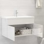 Möbel mit Waschbecken aus glänzendem weißem Ingenieurholz von vidaXL, Badezimmermöbel - Ref: Foro24-3071285, Preis: 227,40 €,...