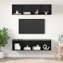 Juego de muebles de TV 3 pcs Roble negro Madera contrachapada