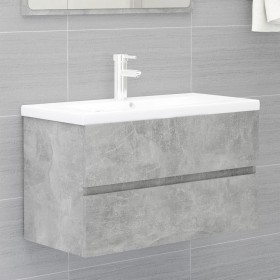 Möbel mit Waschbecken aus grauem Beton Holzwerkstoff von vidaXL, Badezimmerwaschtische - Ref: Foro24-3071643, Preis: 227,48 €...