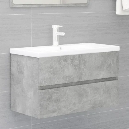 Mueble con lavabo madera de ingeniería gris hormigón de vidaXL, Tocadores de baño - Ref: Foro24-3071643, Precio: 211,28 €, De...