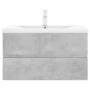 Mueble con lavabo madera de ingeniería gris hormigón de vidaXL, Tocadores de baño - Ref: Foro24-3071643, Precio: 211,28 €, De...