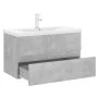 Mueble con lavabo madera de ingeniería gris hormigón de vidaXL, Tocadores de baño - Ref: Foro24-3071643, Precio: 211,28 €, De...