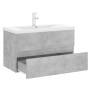 Möbel mit Waschbecken aus grauem Beton Holzwerkstoff von vidaXL, Badezimmerwaschtische - Ref: Foro24-3071643, Preis: 227,48 €...