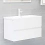 Glänzend weißer Holzwerkstoffschrank mit Spüle von vidaXL, Badezimmerwaschtische - Ref: Foro24-3071645, Preis: 236,17 €, Raba...