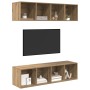 Juego de muebles de TV 3 pcs Roble artisan Madera contrachapada