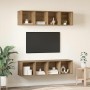 Juego de muebles de TV 3 pcs Roble artisan Madera contrachapada