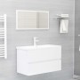 Glänzend weißer Holzwerkstoffschrank mit Spüle von vidaXL, Badezimmerwaschtische - Ref: Foro24-3071645, Preis: 255,88 €, Raba...