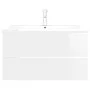 Mueble con lavabo madera de ingeniería blanco brillo de vidaXL, Tocadores de baño - Ref: Foro24-3071645, Precio: 236,12 €, De...