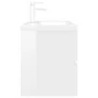Mueble con lavabo madera de ingeniería blanco brillo de vidaXL, Tocadores de baño - Ref: Foro24-3071645, Precio: 236,12 €, De...