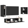 Conjunto de mueble de TV 4 pcs Roble negro 30.5 x 30 x 90 cm