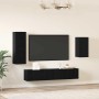 Conjunto de mueble de TV 4 pcs Roble negro 30.5 x 30 x 90 cm