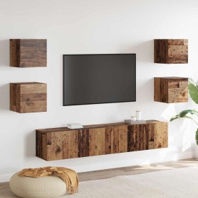 Gabinete de TV 6 pcs Marrón 160 x 30 x 30 cm