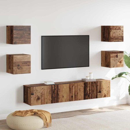 Gabinete de TV 6 pcs Marrón 160 x 30 x 30 cm