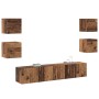 Gabinete de TV 6 pcs Marrón 160 x 30 x 30 cm
