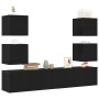Gabinete de TV 6 pcs Negro 160 x 30 x 30 cm