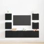 Gabinete de TV 6 pcs Negro 160 x 30 x 30 cm