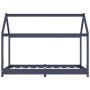Estructura de cama infantil madera maciza pino gris 70x140 cm