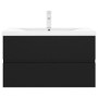 Schwarzer Holzwerkstoffschrank mit Waschbecken von vidaXL, Badezimmerwaschtische - Ref: Foro24-3071640, Preis: 242,97 €, Raba...
