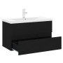 Black engineered wood cabinet with sink by vidaXL, bathroom vanities - Ref: Foro24-3071640, Price: 242,97 €, Discount: %