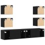 Gabinete de TV 6 pcs Negro 160 x 30 x 30 cm