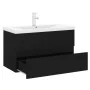 Schwarzer Holzwerkstoffschrank mit Waschbecken von vidaXL, Badezimmerwaschtische - Ref: Foro24-3071640, Preis: 233,24 €, Raba...