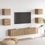 Gabinete de TV 6 pcs Marrón 160 x 30 x 30 cm