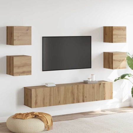 Gabinete de TV 6 pcs Marrón 160 x 30 x 30 cm