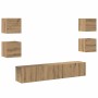 Gabinete de TV 6 pcs Marrón 160 x 30 x 30 cm