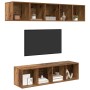 Conjunto de mueble de TV 4 pcs Madera vieja 37 x 37 x 142.5 cm
