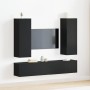 Conjunto de Muebles de TV de 4 Piezas en Madera de Roble Negro