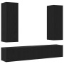 Conjunto de Muebles de TV de 4 Piezas en Madera de Roble Negro