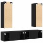 Conjunto de Muebles de TV de 4 Piezas en Madera de Roble Negro