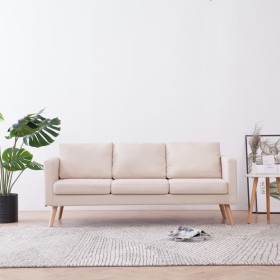 3-Sitzer-Sofa aus cremefarbenem Stoff von vidaXL, Sofas - Ref: Foro24-281352, Preis: 369,51 €, Rabatt: %