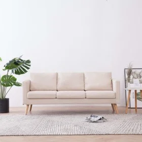 3-Sitzer-Sofa aus cremefarbenem Stoff von vidaXL, Sofas - Ref: Foro24-281352, Preis: 338,07 €, Rabatt: %