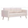 Cream-colored 3-seater fabric sofa by vidaXL, Sofas - Ref: Foro24-281352, Price: 369,51 €, Discount: %