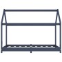 Estructura de cama infantil madera maciza pino gris 80x160 cm