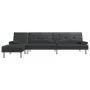 L-förmiges Schlafsofa aus schwarzem Kunstleder, 255 x 140 x 70 cm von vidaXL, Sofas - Ref: Foro24-3157265, Preis: 465,03 €, R...