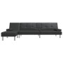 L-shaped sofa bed black synthetic leather 255x140x70 cm by vidaXL, Sofas - Ref: Foro24-3157265, Price: 461,11 €, Discount: %