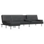 Sofá cama en forma de L cuero sintético negro 255x140x70 cm de vidaXL, Sofás - Ref: Foro24-3157265, Precio: 465,00 €, Descuen...