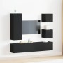 Juego de Armario para TV 6 pcs Roble negro 160 x 30 x 30.5 cm