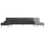 L-förmiges Schlafsofa aus schwarzem Kunstleder, 255 x 140 x 70 cm von vidaXL, Sofas - Ref: Foro24-3157265, Preis: 465,03 €, R...