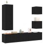 Juego de Armario para TV 6 pcs Roble negro 160 x 30 x 30.5 cm