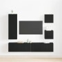 Juego de Armario para TV 6 pcs Roble negro 160 x 30 x 30.5 cm