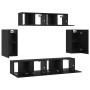 Conjunto de mueble de TV 6 pcs Roble negro 80 x 30 x 30 cm