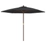 Sombrilla de jardín con poste de madera negro 299x240 cm en Sombrillas | Comprar online en Foro24