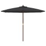 Sombrilla de jardín con poste de madera negro 299x240 cm en Sombrillas | Comprar online en Foro24
