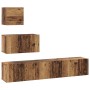 Conjunto de mueble de TV 4 pcs Madera vieja 80 x 30 x 30 cm